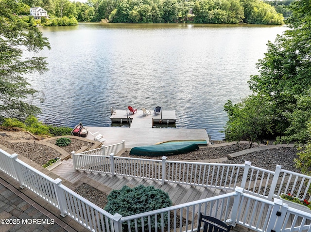 1 Beechwood Ter, Matawan, NJ 07747 - water view with a boat dock and stairs