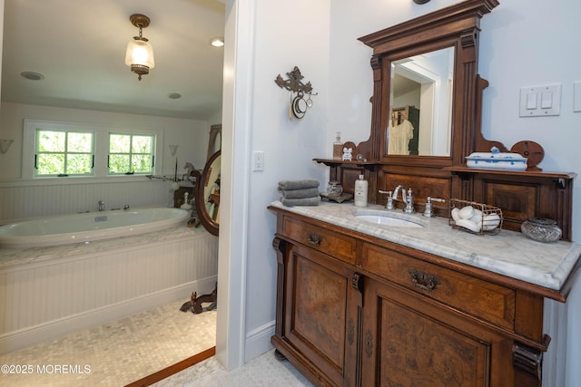 1 Beechwood Ter, Matawan, NJ 07747 - full bathroom featuring vanity and a garden tub