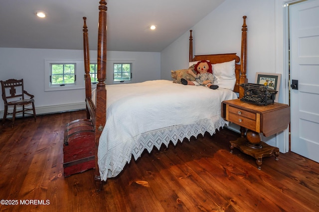 1 Beechwood Ter, Matawan, NJ 07747 - bedroom with lofted ceiling, hardwood / wood-style flooring, and recessed lighting