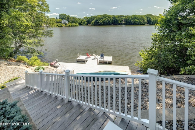 1 Beechwood Ter, Matawan, NJ 07747 - wooden deck with a water view and a boat dock