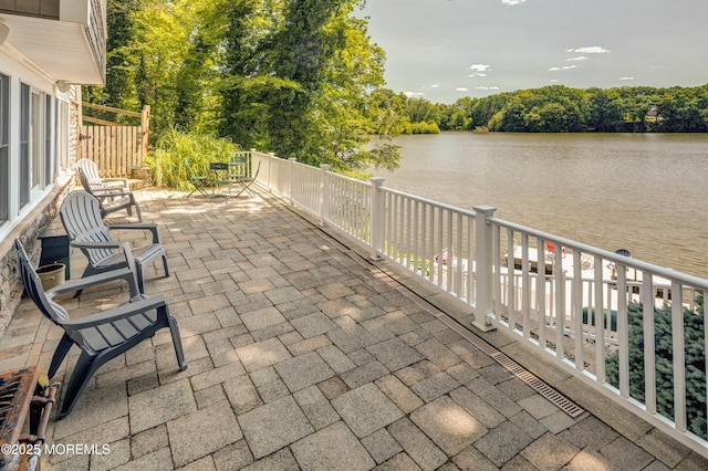 1 Beechwood Ter, Matawan, NJ 07747 - view of patio featuring a water view