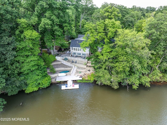 1 Beechwood Ter, Matawan, NJ 07747 - aerial view of property and surrounding area with a large body of water and a forest
