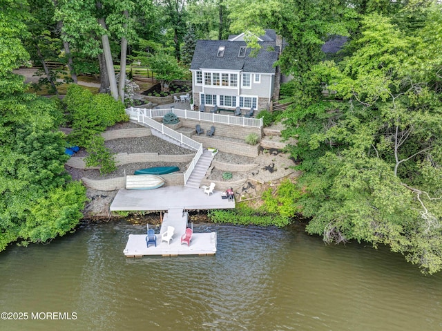 1 Beechwood Ter, Matawan, NJ 07747 - aerial view of property and surrounding area with a large body of water
