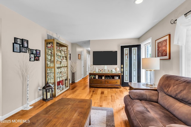 1016 7th Ave, Toms River, NJ 08757 - living room with light wood-style flooring, baseboards, and recessed lighting