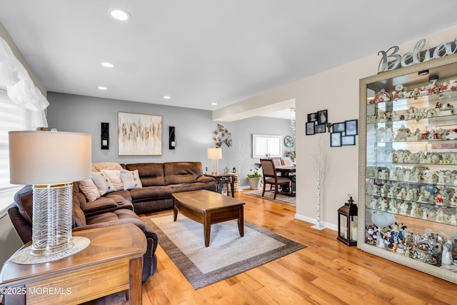 1016 7th Ave, Toms River, NJ 08757 - living room with light wood-style flooring, recessed lighting, and baseboards