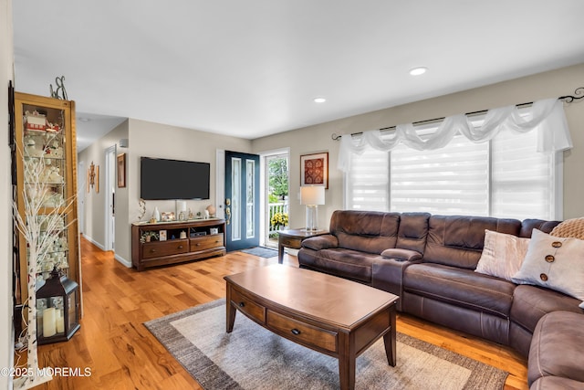1016 7th Ave, Toms River, NJ 08757 - living area with light wood-style flooring, recessed lighting, and baseboards