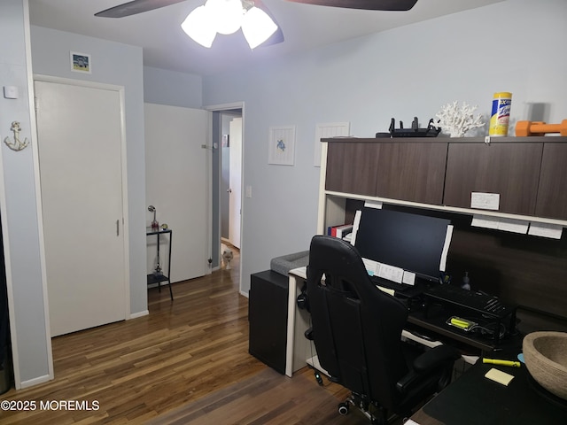 19 Fordham Rd, Jackson, NJ 08527 - home office with ceiling fan and wood finished floors