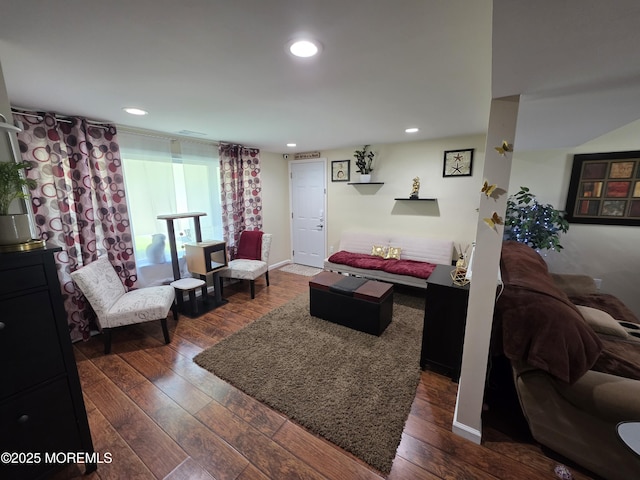 19 Fordham Rd, Jackson, NJ 08527 - living room with dark wood-type flooring and recessed lighting