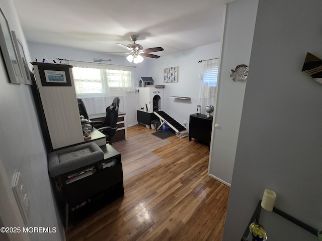 19 Fordham Rd, Jackson, NJ 08527 - office with a ceiling fan and wood finished floors