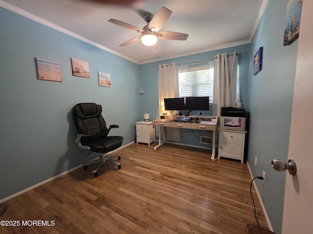 19 Fordham Rd, Jackson, NJ 08527 - office space with wood finished floors, ornamental molding, ceiling fan, and baseboards