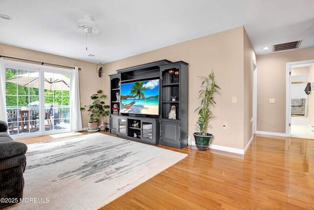 1 Sophia Ct, Toms River, NJ 08757 - living room with a ceiling fan, light wood-type flooring, baseboards, and recessed lighting