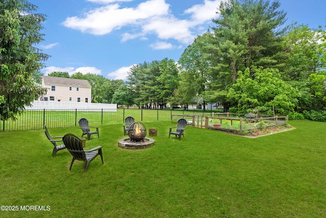 3404 Sandpiper Way, Allenwood, NJ 08720 - view of yard featuring an outdoor fire pit and a garden