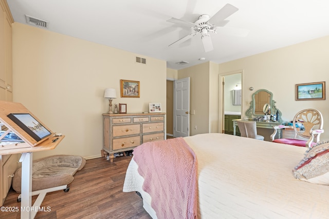 3404 Sandpiper Way, Allenwood, NJ 08720 - bedroom with wood finished floors, baseboards, a ceiling fan, and ensuite bathroom
