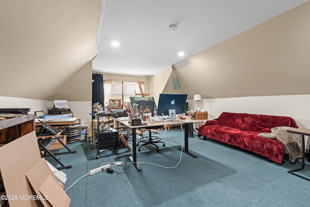 3404 Sandpiper Way, Allenwood, NJ 08720 - office featuring carpet flooring, vaulted ceiling, and recessed lighting