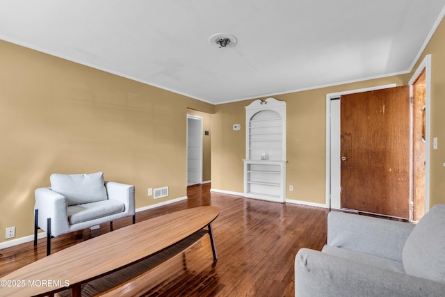 2419 Mallow St, Point Pleasant, NJ 08742 - living room with ornamental molding, baseboards, and wood finished floors