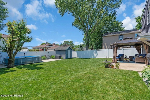 27 Barkalow Ave, Freehold, NJ 07728 - view of yard featuring a gazebo, a patio, and outdoor lounge area