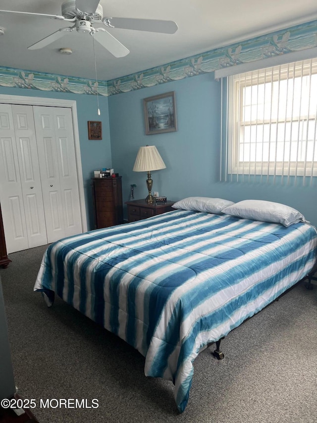 27 Maracaibo Pl, Toms River, NJ 08757 - carpeted bedroom featuring a closet and a ceiling fan