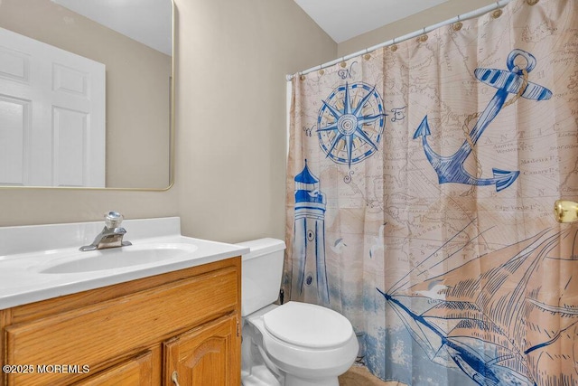 3 Drake Dr, Bayville, NJ 08721 - full bathroom with toilet, vanity, and a shower with shower curtain