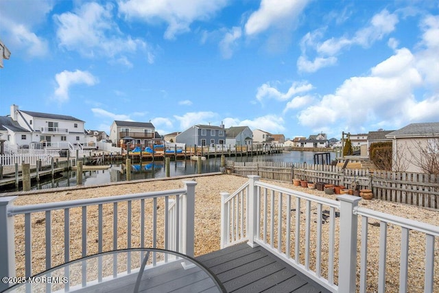 3 Drake Dr, Bayville, NJ 08721 - deck featuring a water view, a residential view, and a fenced backyard