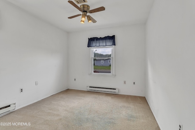 15 Courtshire Dr, Brick, NJ 08723 - carpeted spare room with a baseboard heating unit, a baseboard radiator, and ceiling fan