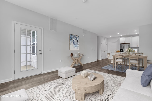750 Lighthouse Dr Unit 3101, Barnegat, NJ 08005 - living room with wood finished floors, recessed lighting, and baseboards