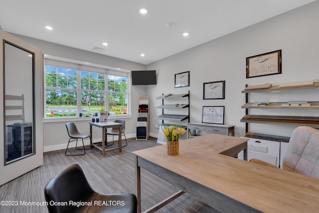 750 Lighthouse Dr Unit 1112, Barnegat, NJ 08005 - home office with recessed lighting, baseboards, and wood finished floors