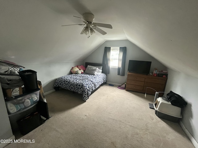 6 Hoover Dr, Brick, NJ 08724 - bedroom featuring carpet flooring, lofted ceiling, ceiling fan, and baseboards