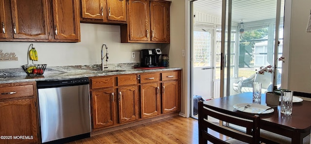 14 Ardsley Ave Unit 64, Whiting, NJ 08759 - kitchen with dishwasher, a sink, and brown cabinetry