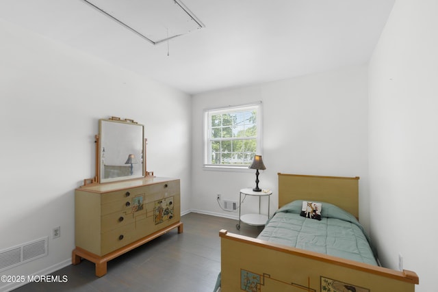 90 Old Bridge Dr, Howell, NJ 07731 - bedroom featuring attic access, baseboards, and a wall unit AC