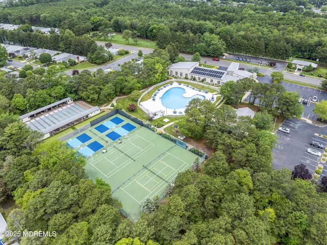 8 Carter Way, Brick, NJ 08723 - aerial view of a pool area and a heavily wooded area