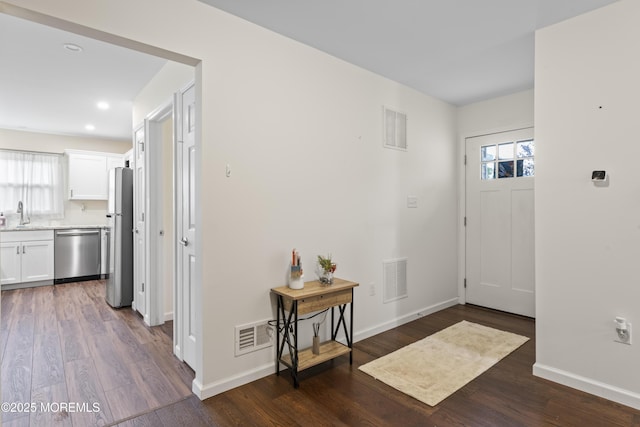 8 Carter Way, Brick, NJ 08723 - foyer entrance with dark wood-style flooring and recessed lighting