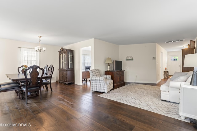 8 Carter Way, Brick, NJ 08723 - living room featuring a chandelier and hardwood / wood-style flooring