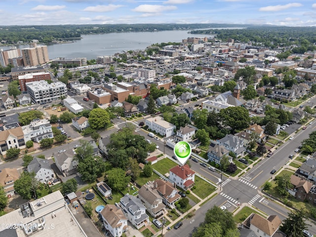 42 Chestnut St, Red Bank, NJ 07701 - aerial view of property and surrounding area with a large body of water and nearby urban area