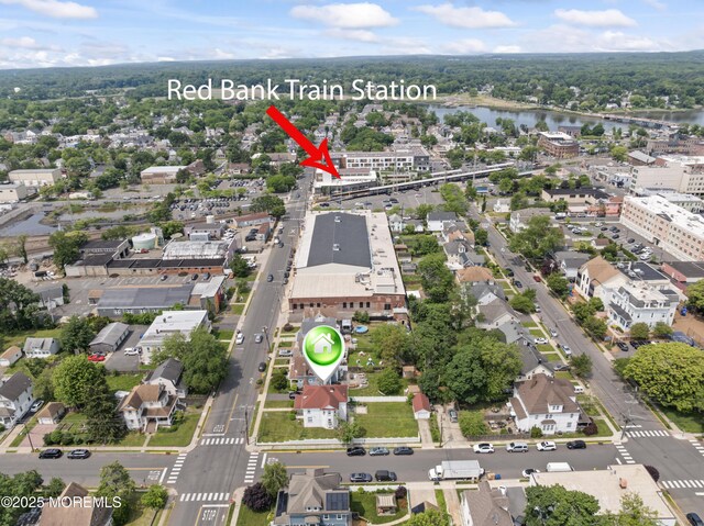 42 Chestnut St, Red Bank, NJ 07701 - aerial view of property's location featuring a large body of water
