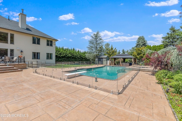 806 Turquoise Trl, Morganville, NJ 07751 - swimming pool featuring a gazebo, a patio, and a diving board
