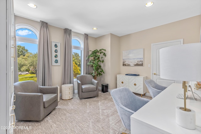 806 Turquoise Trl, Morganville, NJ 07751 - home office featuring light carpet and recessed lighting