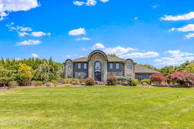806 Turquoise Trl, Morganville, NJ 07751 - view of front of property with stone siding and a front yard