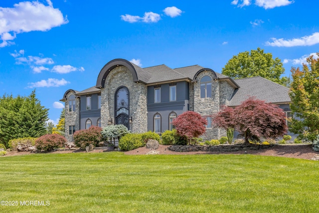 806 Turquoise Trl, Morganville, NJ 07751 - french provincial home with stone siding and a front yard