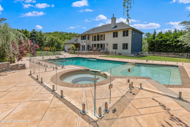 806 Turquoise Trl, Morganville, NJ 07751 - view of swimming pool with a patio area and a pool with connected hot tub