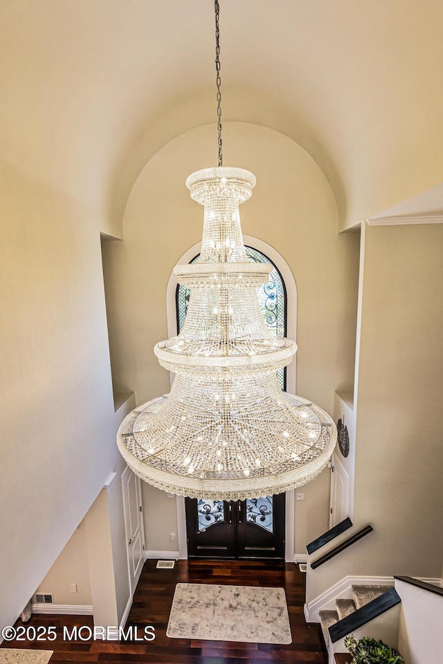 806 Turquoise Trl, Morganville, NJ 07751 - detailed view of a chandelier and wood finished floors