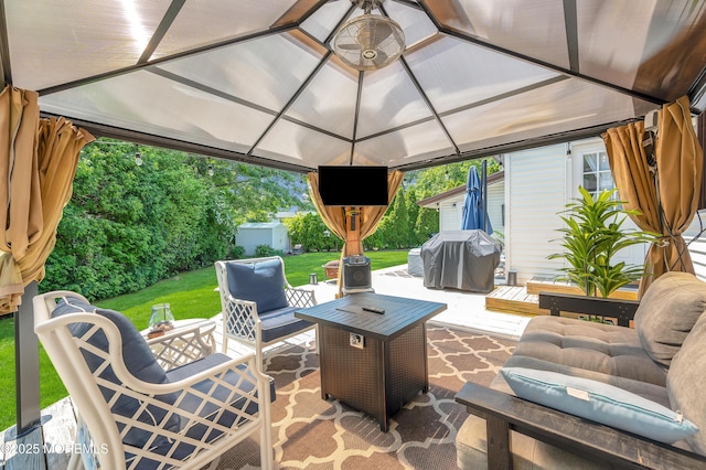 512 Highland Ter, Brick, NJ 08723 - view of patio / terrace featuring an outdoor living space, a grill, and a gazebo