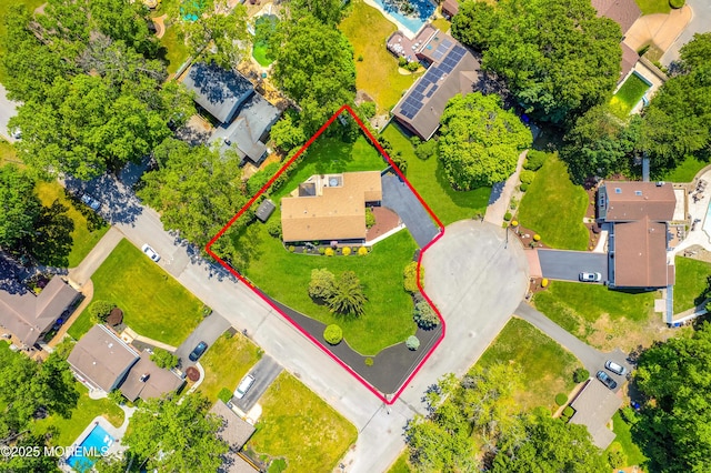512 Highland Ter, Brick, NJ 08723 - aerial perspective of suburban area featuring property parcel outlined
