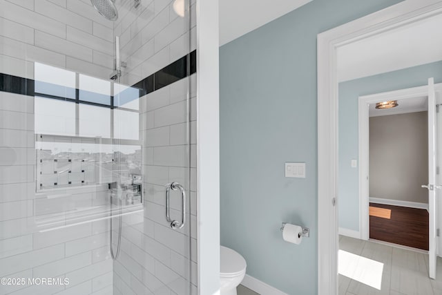 333 Barkentine Ln, Mantoloking, NJ 08738 - full bath featuring a shower stall, baseboards, and toilet