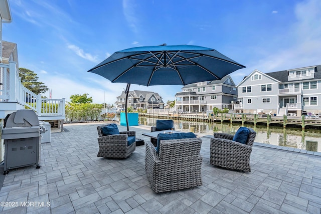 333 Barkentine Ln, Mantoloking, NJ 08738 - view of patio with a water view and a residential view
