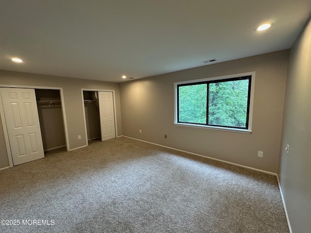 1508 Alpine Trl Unit 1508, Neptune Township, NJ 07753 - unfurnished bedroom with multiple closets, carpet floors, recessed lighting, and baseboards