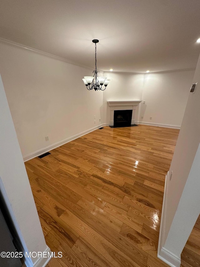 1508 Alpine Trl Unit 1508, Neptune Township, NJ 07753 - unfurnished living room with light wood-style floors, a fireplace, recessed lighting, baseboards, and crown molding