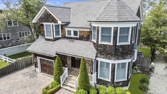 2117 Seagull Ter, Point Pleasant, NJ 08742 - shingle-style home with a garage, decorative driveway, and covered porch
