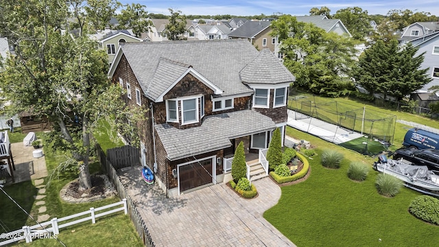 2117 Seagull Ter, Point Pleasant, NJ 08742 - shingle-style home with decorative driveway, a residential view, and an attached garage