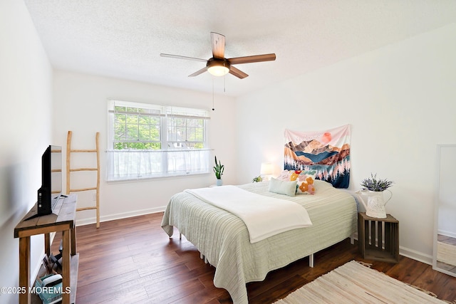15 Tanglewood Dr, Barnegat, NJ 08005 - bedroom with wood finished floors, a textured ceiling, and a ceiling fan