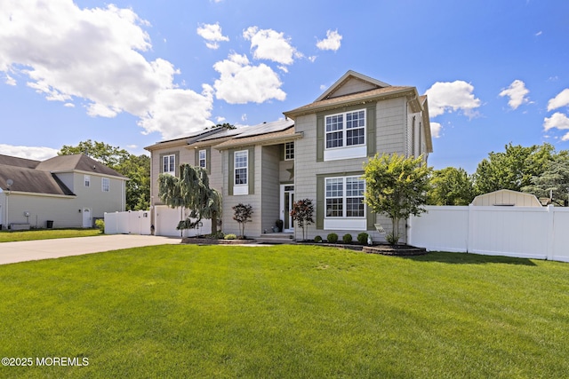 28 Hannah Lee Rd, Barnegat, NJ 08005 - traditional-style home featuring roof mounted solar panels, concrete driveway, and a garage
